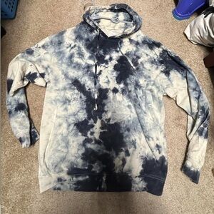 Tie-Dye Hoodie - Blue and off White